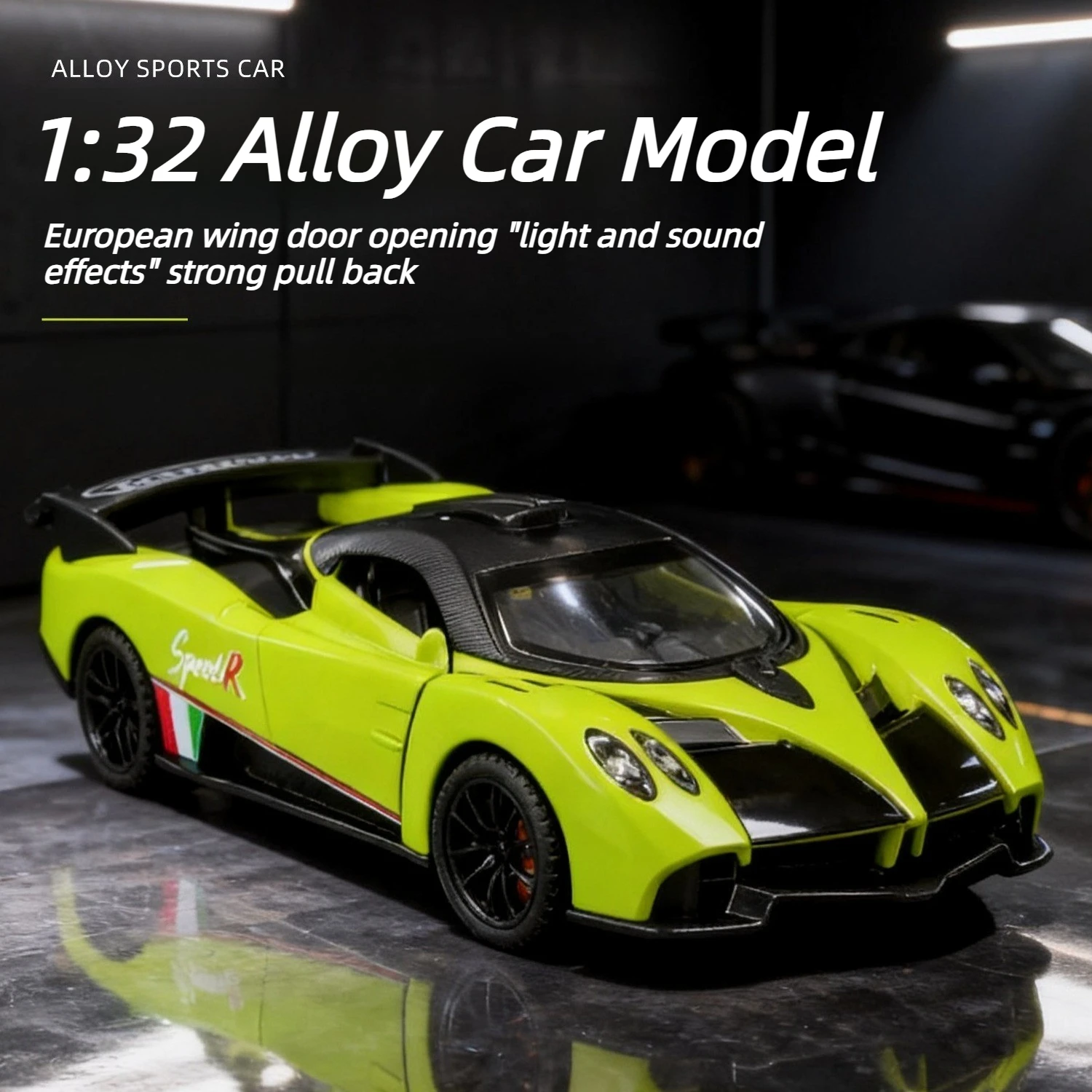 

1:32 Simulation Alloy Classic Sports Car Model Sound and Light Pull Back Toy Gift Diecast Alloy Car Model Collectible