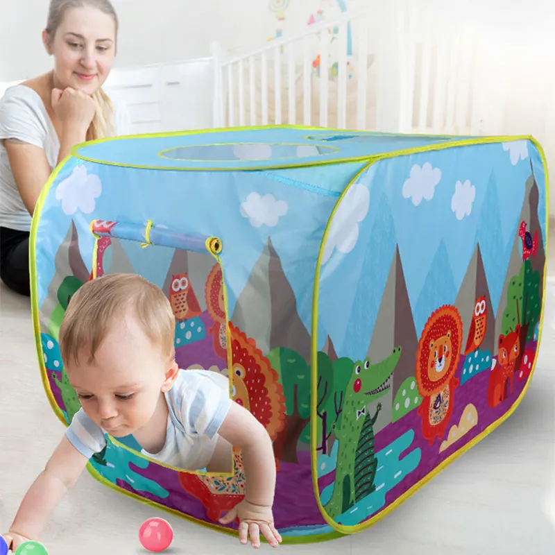 Cartoon Animals Themed Baby Kids Children Game Play Tent House Toy Indoor Outdoor Foldable Pop-up 3 Opening 2-3 Person