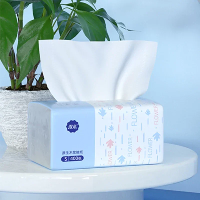 1pack/400 ply Paper towels virgin wood pulp paper 5 ply thickened napkins facial tissue factory wholesale Environmental friendly