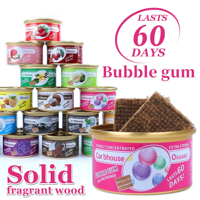 Car Air Freshener Bubble Gum Scent Organic Cans Odor Eliminator Essential Long-Lasting Strong Fragrance For Auto Home Closet