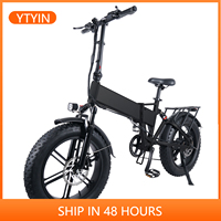 YTYIN Bici Elettrica Pieghevole Fatbike Folding Electric Bicycle Folding Bike 250W 500W Foldable E-Bicycle City Bike 20inch Fat