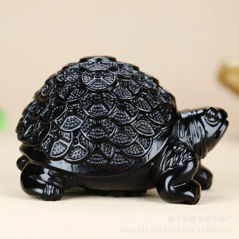 stone Hetian jade from, jet black like ink, large three-dimensional hand-held ornament