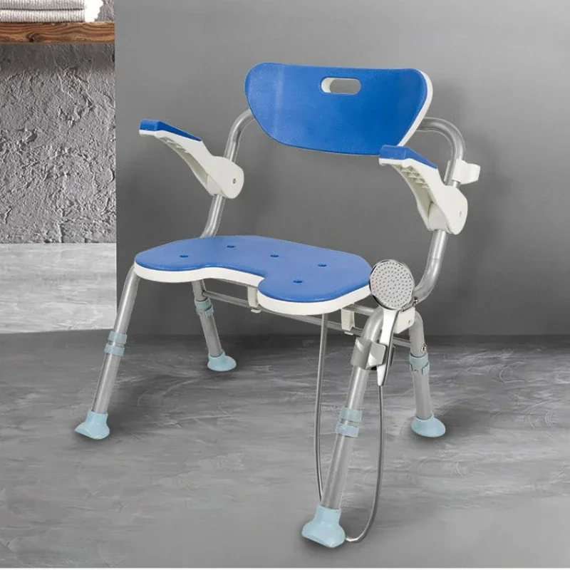 Anti-Rollover Bath Aid for Elderly - Foldable Non-Slip Bathroom Shower Seat, Portable Stool for Disabled & Pregnant Women