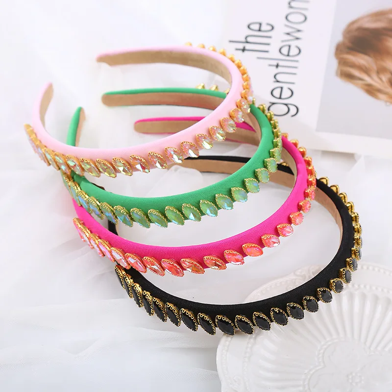 

New Baroque headband Korean hot sale simple high sense rhinestone headgear exquisite headband wholesale