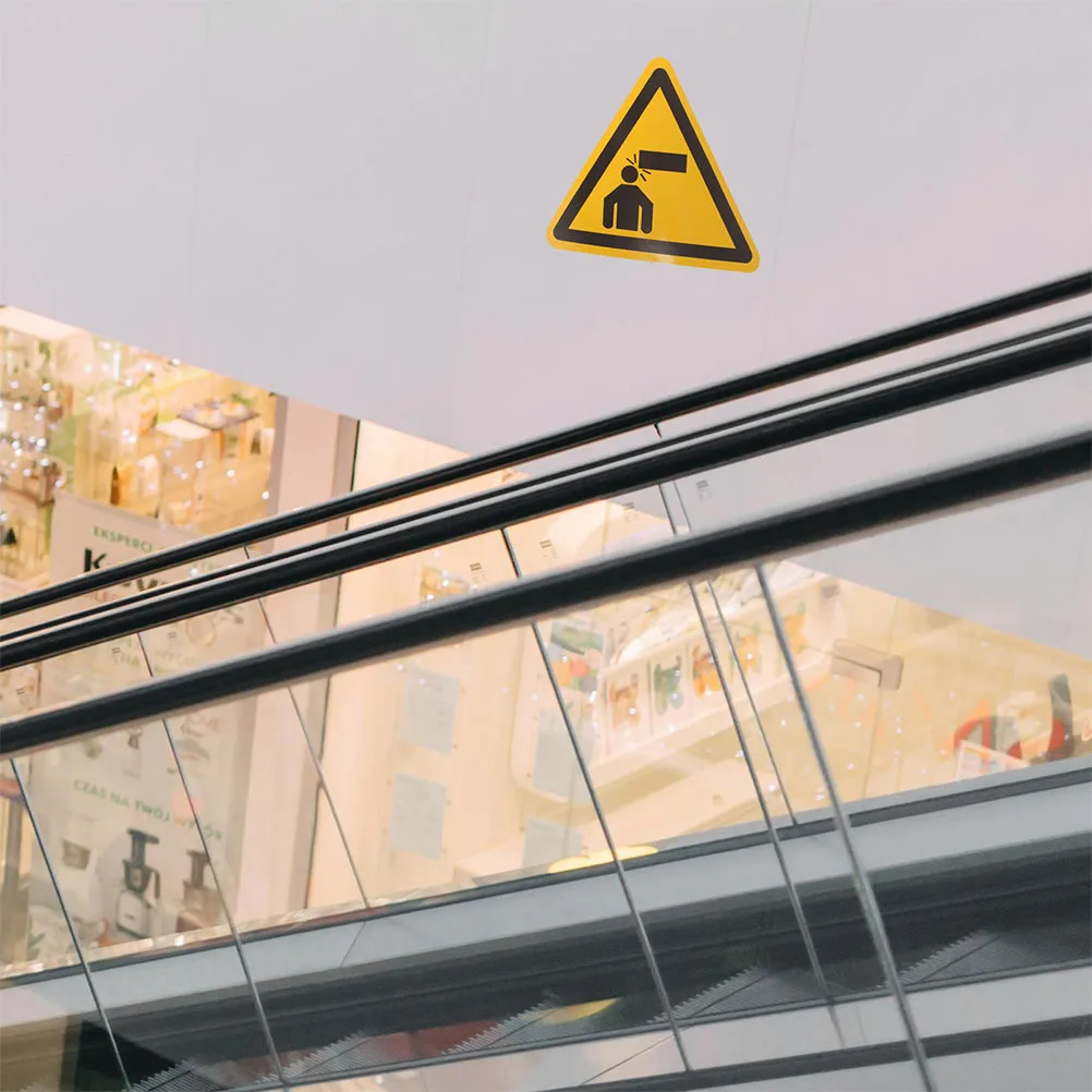 

4pcs Warning Sign Self Adhesive Safety Decals For Low Ceiling Watch Your Head Hazard Prevention Durable Pvc Wall Sticker Caution