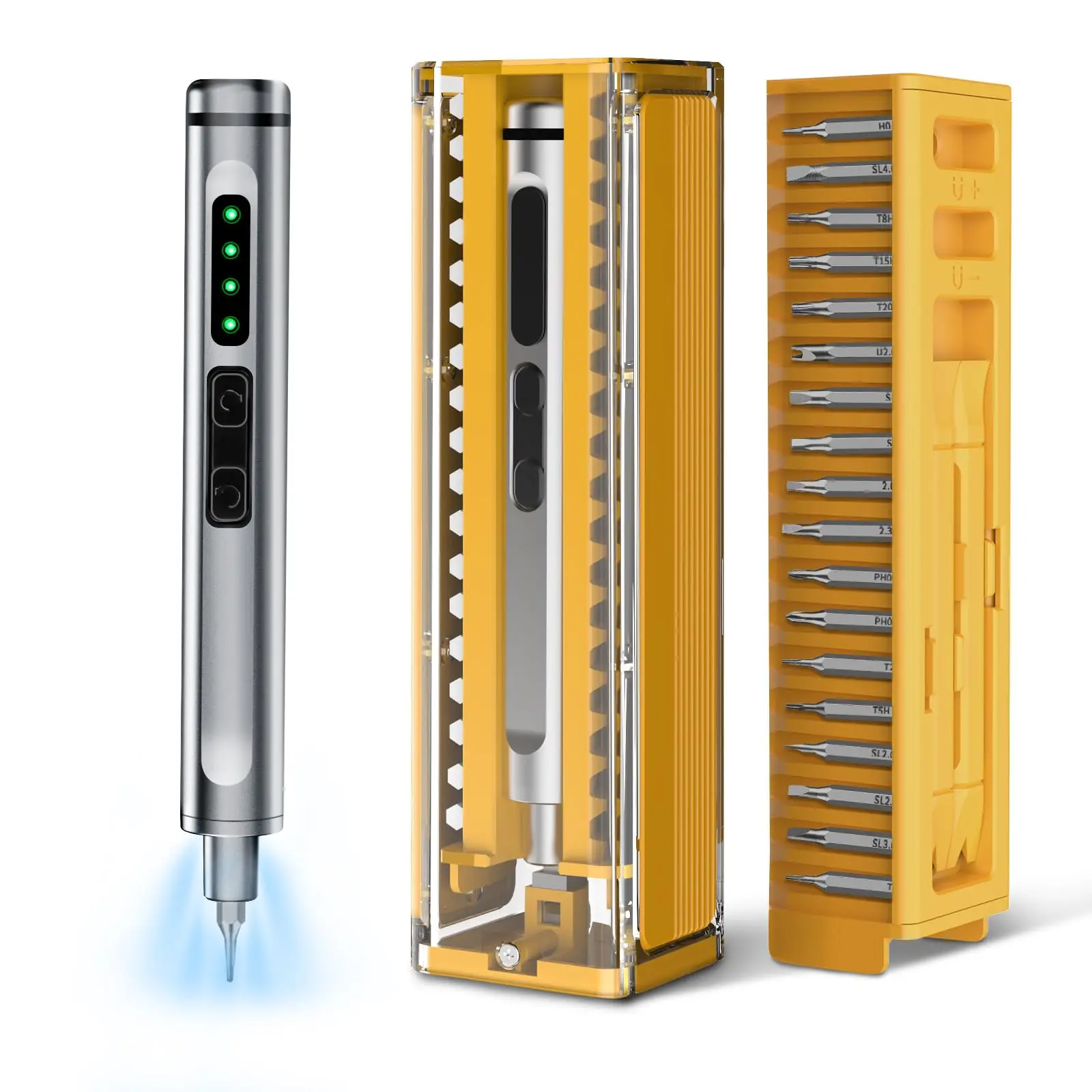 

Mini Electric Screwdriver, 41-in-1 Precision Electric Screwdriver Set with 36 Magnetic Bits, Cordless Screwdriver Set