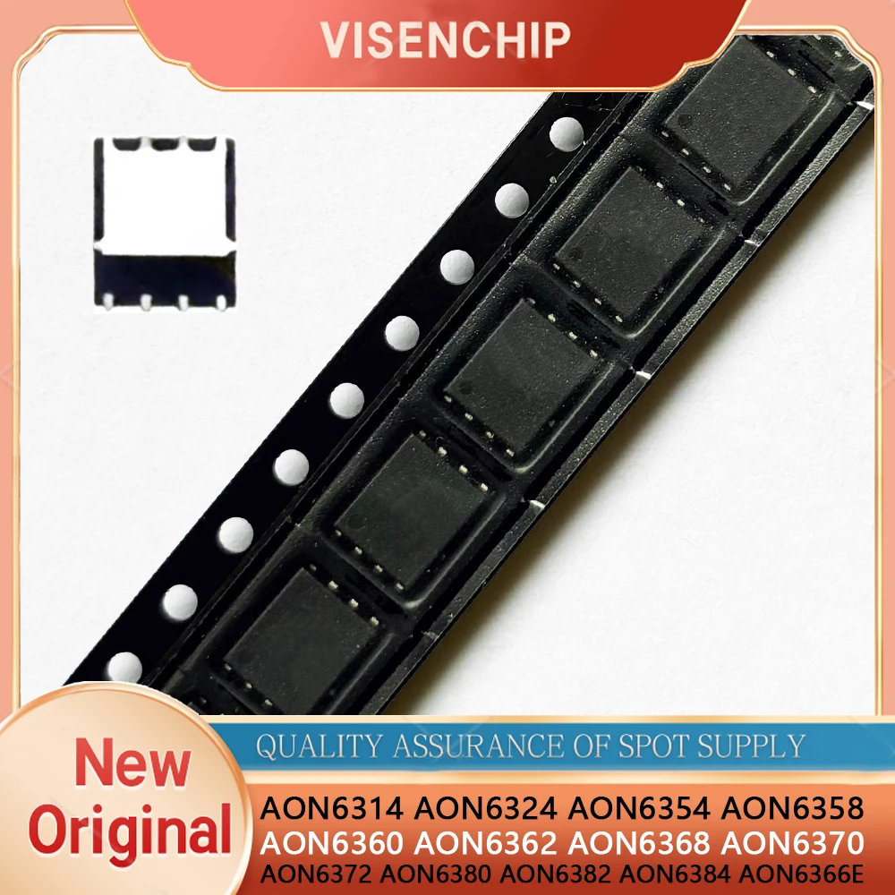 5 piezas nuevo AON6314 AON6324 AON6354 AON6358 AON6360 AON6362 AON6368 AON6370 AON6372 AON6380 AON6382 AON6384 AON6366E 6366E QFN-8