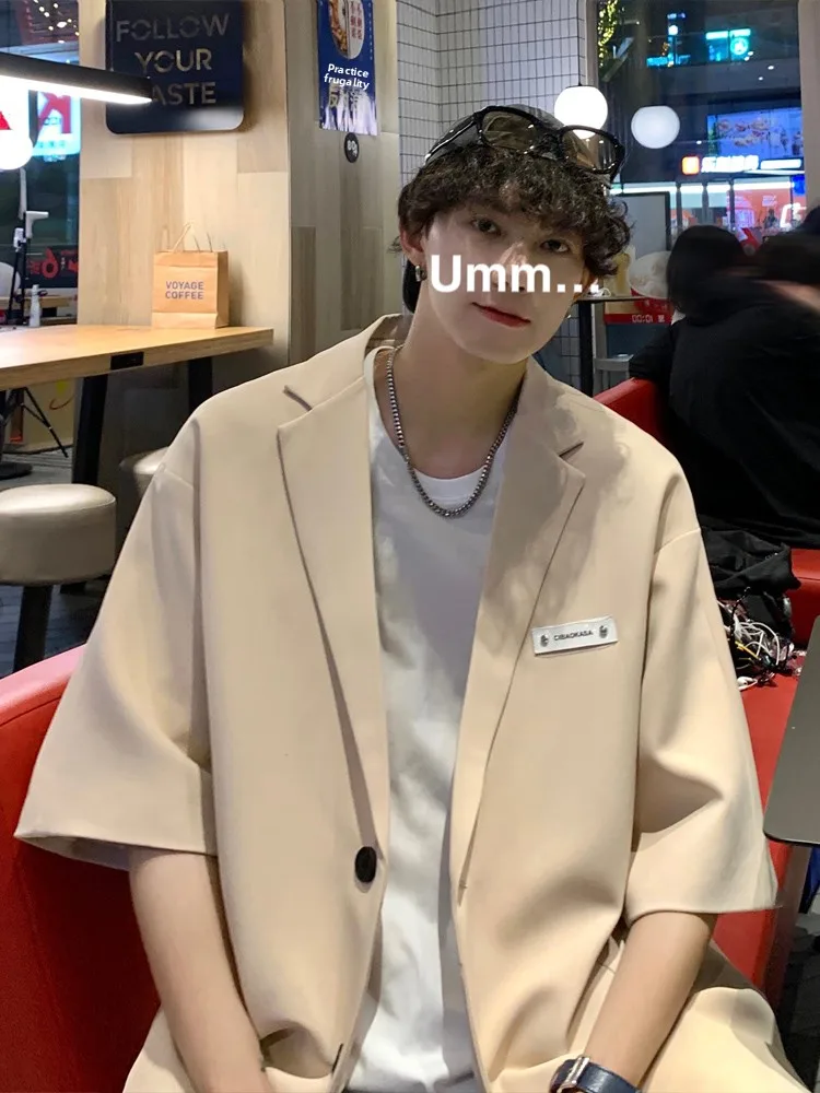 

Khaki ort Sve Men's Suit Oversize Seven Sve Western Coat Trendy Brand Haome High-End Feeling Summer Casual Wear