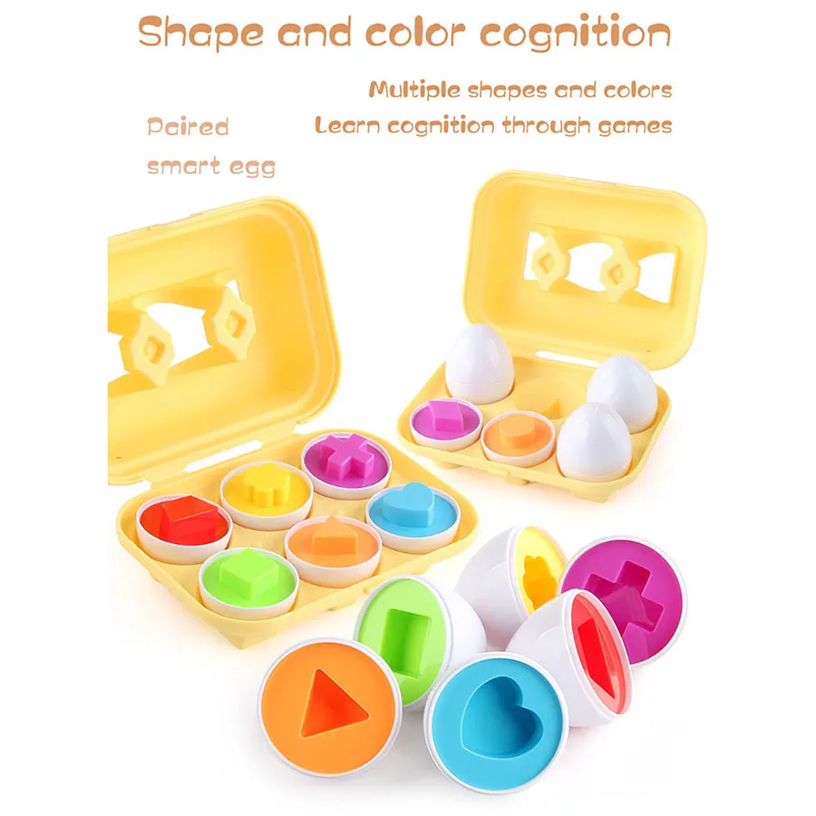 Montessori Eggs 3D Puzzle Learning Education Math Toys Kids Shape Match Smart Game for Children Educational Easter Gifts for Kid