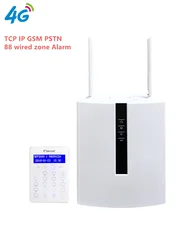 FC-7668Pro 4G GSM Wired Alarm TCP IP Industrial Alarm Systems Support 16 Wired Zone And 32 wireless  Zone Control By WebIE Alarm