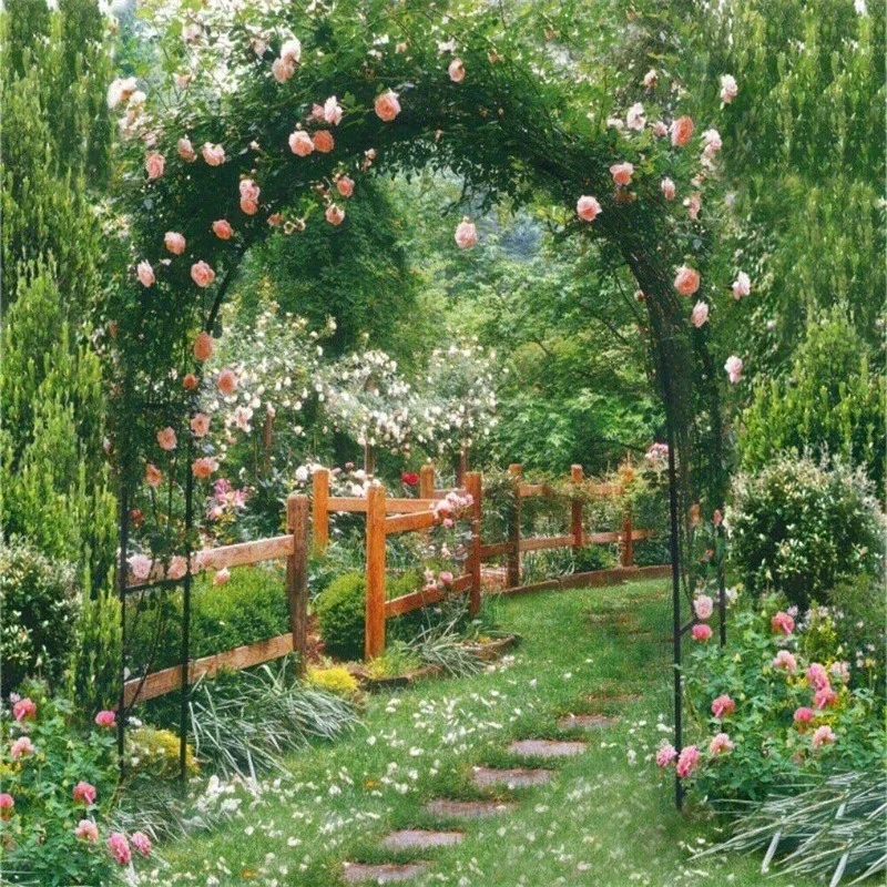 Rustproof Metal Garden Patio Arch Rose Arbour Archway Climbing Plant Trellis US