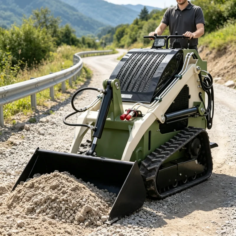 Customized Mini Skid Steer Loader Wheel Type Heavy Duty Machinery With Hydraulic System For Agricultural Applications