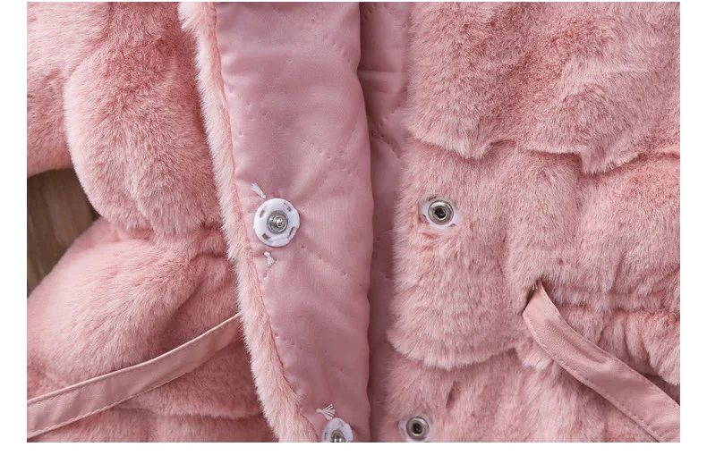 Winter toddler baby girl\'s clothes bow tie fake fur outerwear coat for infant girls clothing outer wear warm long coats