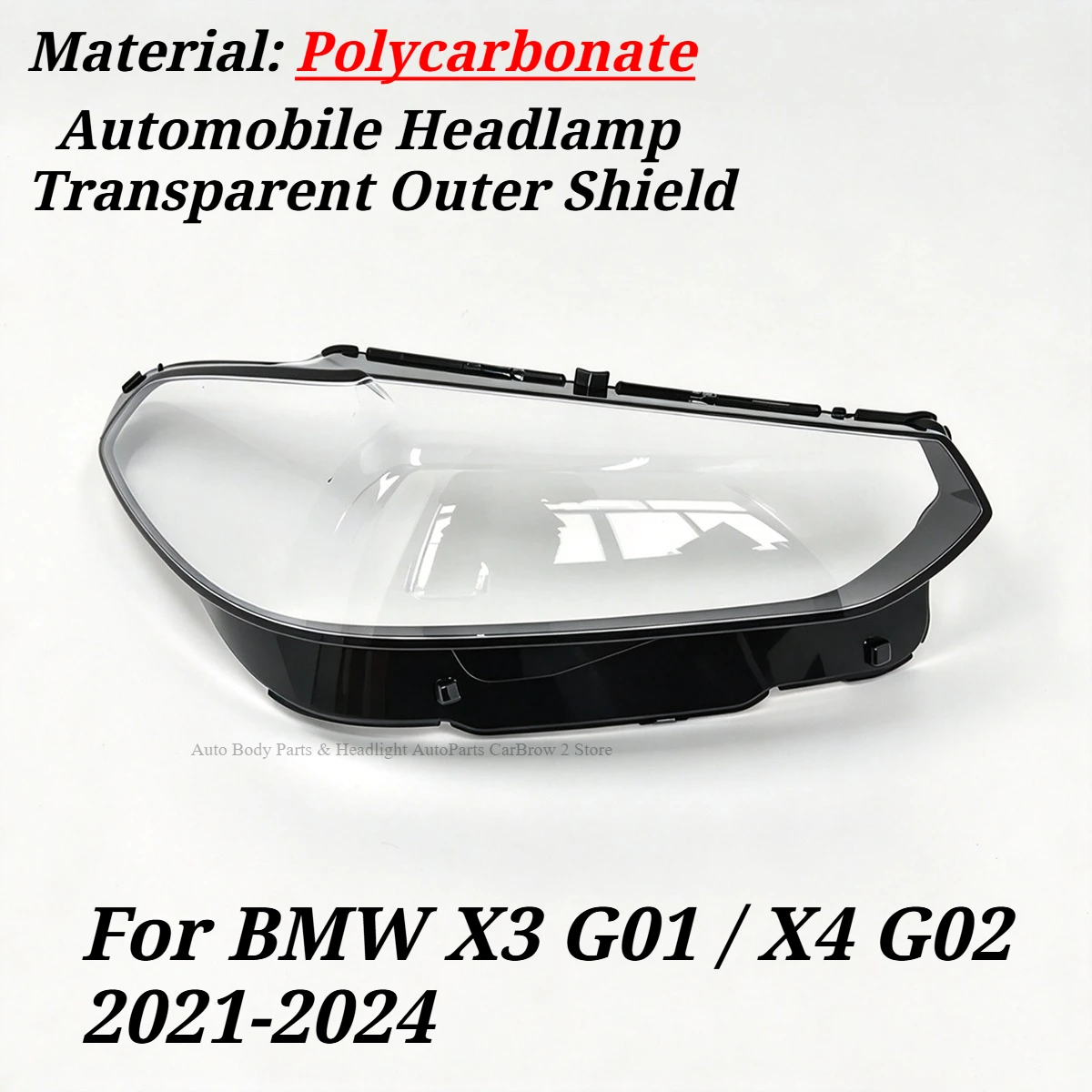 Front Headlamp Outer Polycarbonate Panel For BMW X3 G01 X4 G02 LCI 2021-2024 Clear Lens Shell Replacement Protective Casing