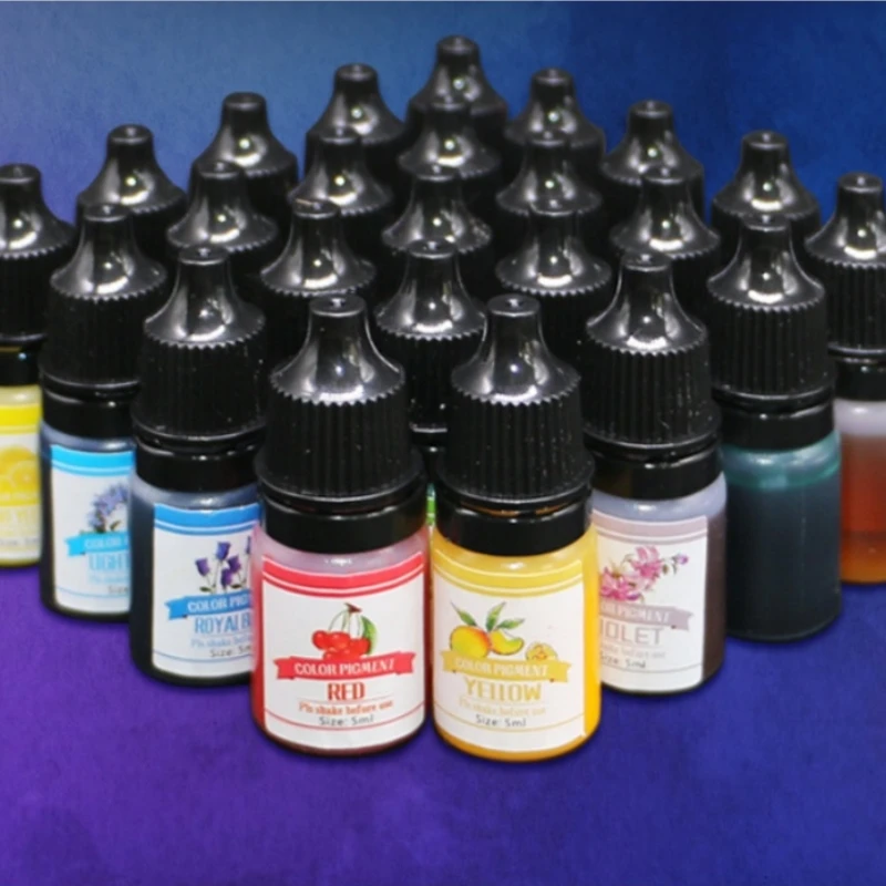 DIY Crystal Drop Glue 24 Color Second-Generation Concentrated Color Essential Oil Color Essence Epoxy Resin Color Mixing 5ml