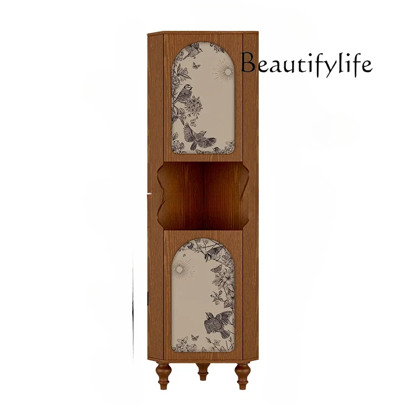 X36 French Solid Wood Triangular Cabinet, Corner Corner Cabinet Next To The Sofa In The Living Room, Locker Customization