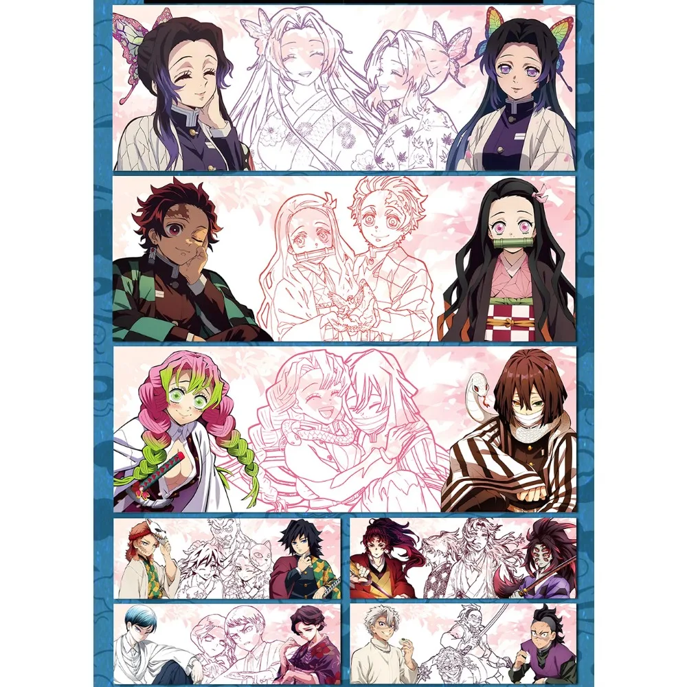 شيطان القاتل جمع بطاقة الخيال مغامرة أنيمي لطيف فتاة Kochou Shinobu Kanroji Mitsuri الإبداعية قطارة بطاقة هدية عيد