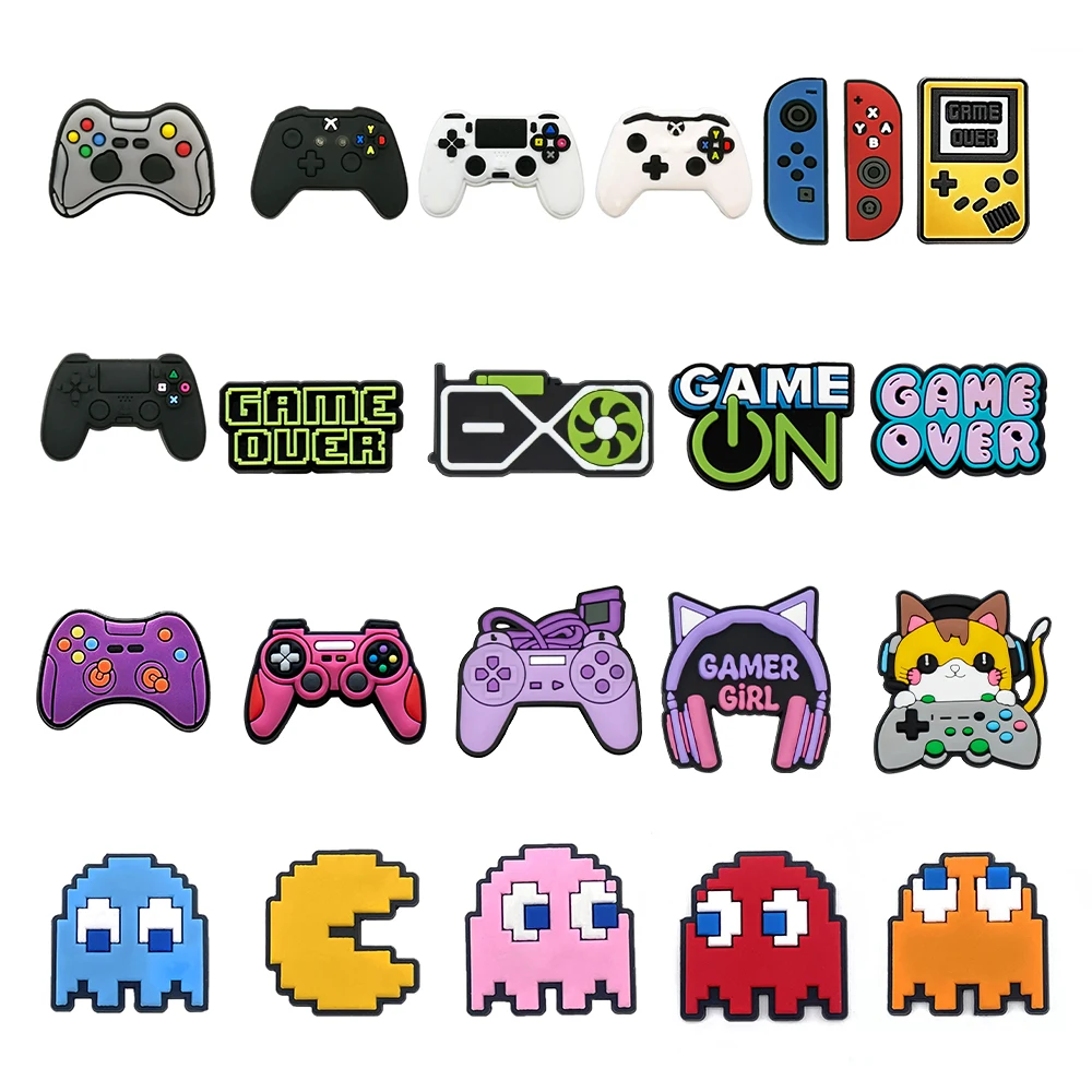 22pcs Cartoon Game Series ​for Shoe Charms pvc DIY Gamepad Shoe Accessories for Classic Clog Shoe Decoration Kids Gifts