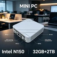 2026 Mini PC ComputerIntel Core N150 8GB16GB RAM 1TB 2TB M.2 SSD WiFi6 BT5.2 4K HD Portable Office Desktop Work PC 2