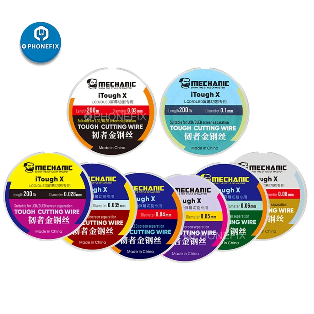 MECHANIC iTough X Cutting Wire High Hardness Superfine Wire 0.028/0.04/0.08mm 200M for Phone LCD OLED Screen Seperating Repair