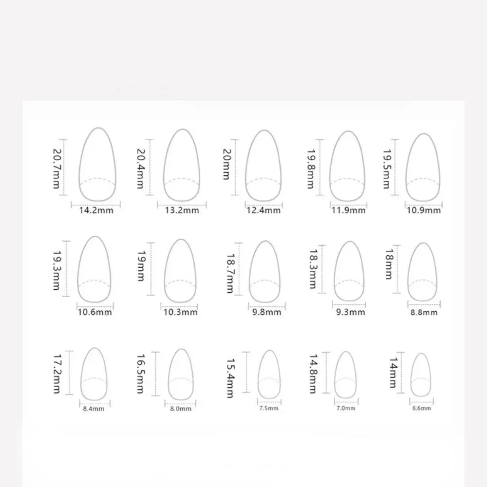 Manicure Lange Amandel Kunstnagels Franse Witte Rand Nep Nials Boog Afneembare Druk op Nagels DIY