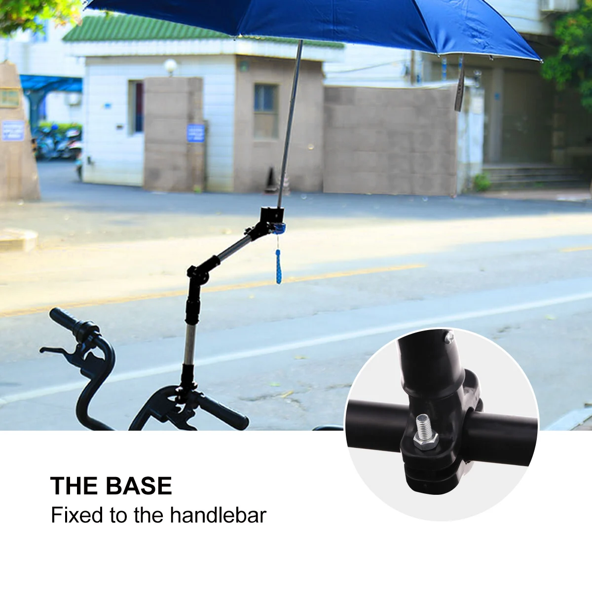 1Pcs Bicycle Umbrella Stand Retractable Folding Detachable Black Handlebar Mount Rain Sun Protection Umbrella Holder