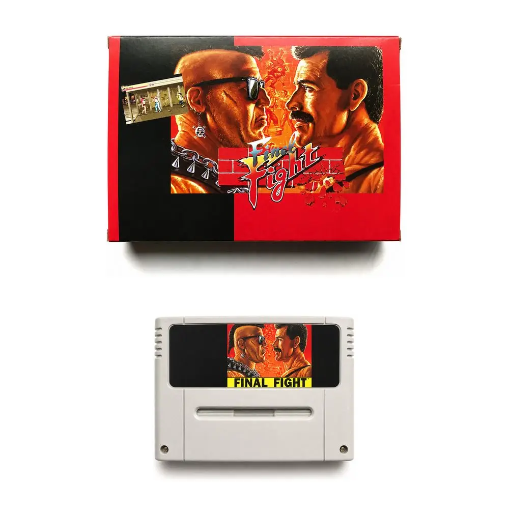 Final Fight 16-Bit Retro-Reproduktions-Cartridge Arcade Action Street Brawler PAL-Version mit CIB Retail-Box-Option