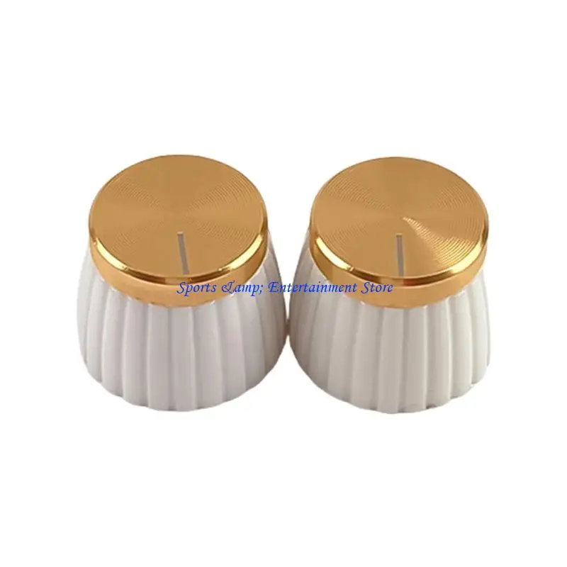 G7NF Pack of 2 Guitar Tuning Knob Caps Plastic Aluminum Quick Installation Design Suitable for Electric Guitar and Bass