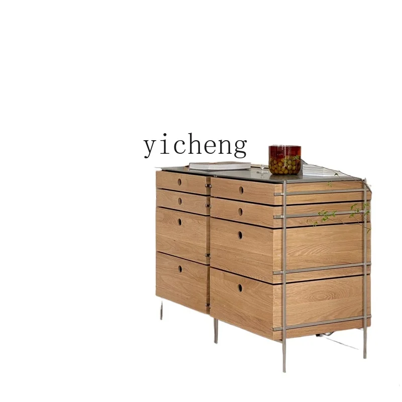 

ZK Post-Modern Simple Storage Cabinet Light Luxury Solid Wood Chest of Drawers Minimalist Living Room Corner Locker