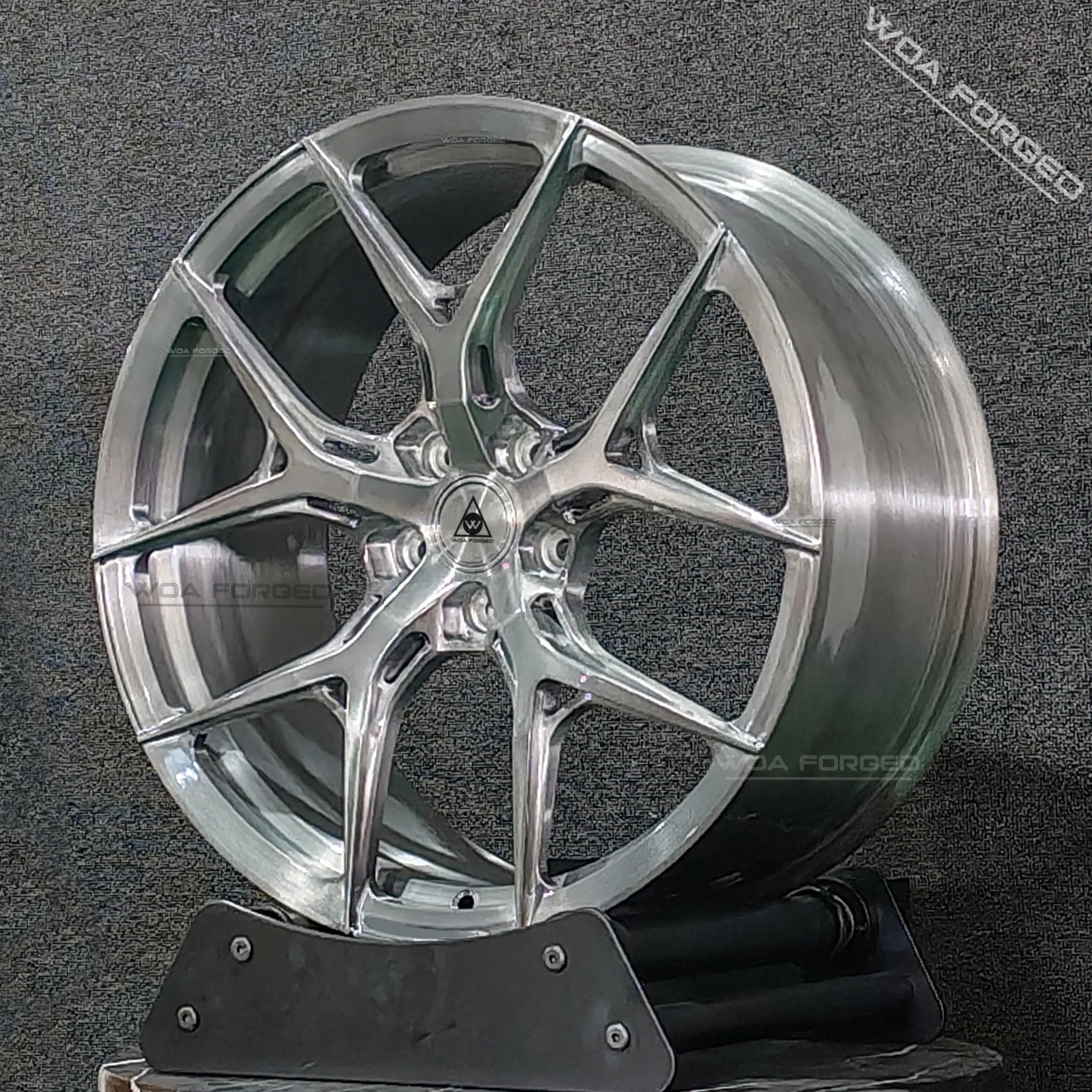 

High Quality Forged Sport Passenger Car Wheels Customized Brushed Grey Chrome Y-Type Five-Spoke Design Lightweight HF-5 Wheels