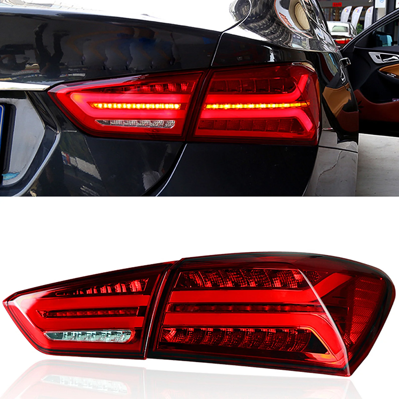 

For Chevrolet Malibu 2016-2019 LED Dynamic Blink Taillight Tail Rear Lamp Brake Turn Signal Daytime Running Reverse Fog Light