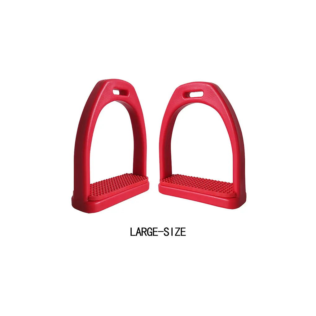 Pack of 2 Riding Stirrup Portable Learner Anti-slip Stirrups Red Small