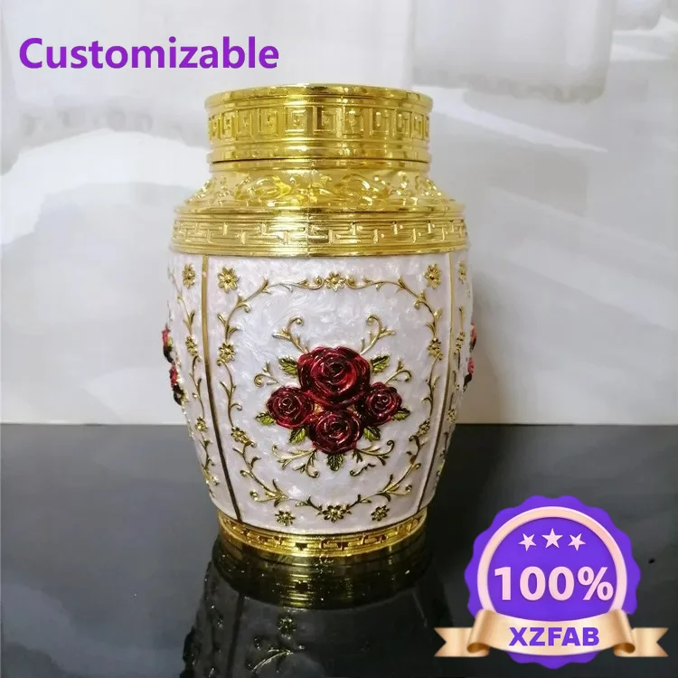 Factory Direct 2026 Creative European style metal storage jar, desktop display, zinc alloy sealed capacity, large moisture-proof