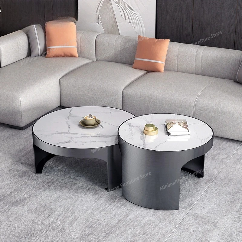 

Комбинированный журнальный столик из круглой каменной плиты, легкий, роскошный, прочный, дизайнерский, для гостиной, мебель для дома, Stolik Kawowy XYCJ