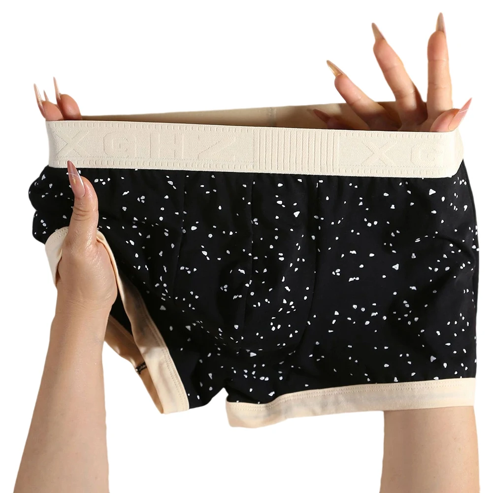 

Men's Cotton Printed Boxer Shorts Breathable Underwear for Home and Sleepwear Comfortable Trunks for Daily Use