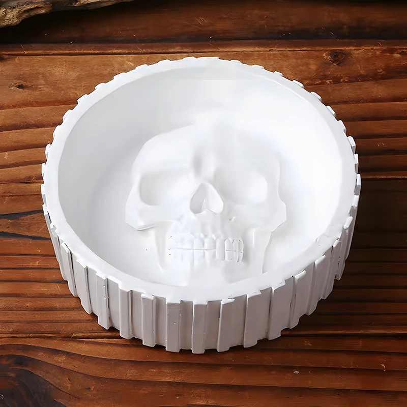 1pc Halloween Skull Silicone Ashtray Mold DIY Craft Gift for Epoxy Resin Casting Jewelry Storage Tray Party Home Decoration Mold