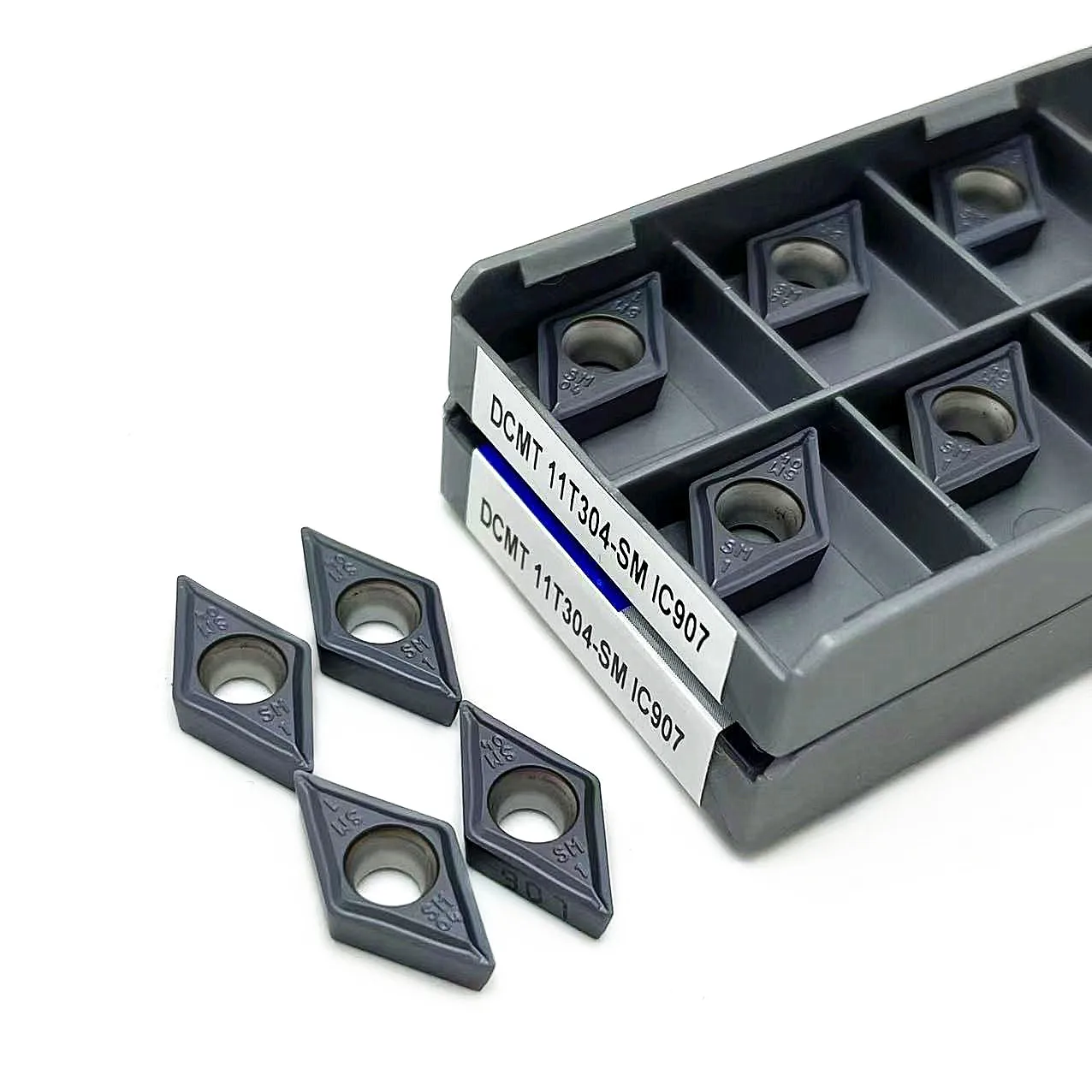 10 قطعة DCMT11T304 DCMT11T308 SM IC907/908 الداخلية تحول أداة التصنيع باستخدام الحاسب الآلي كربيد إدراج DCMT11T304 تحول سكين شفرة مخرطة