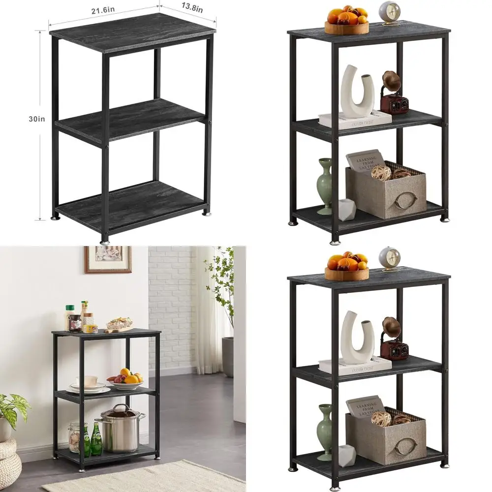 

30 High 3-Tier End Table for Storage in Living Room, Bedroom, Office, and Hallway