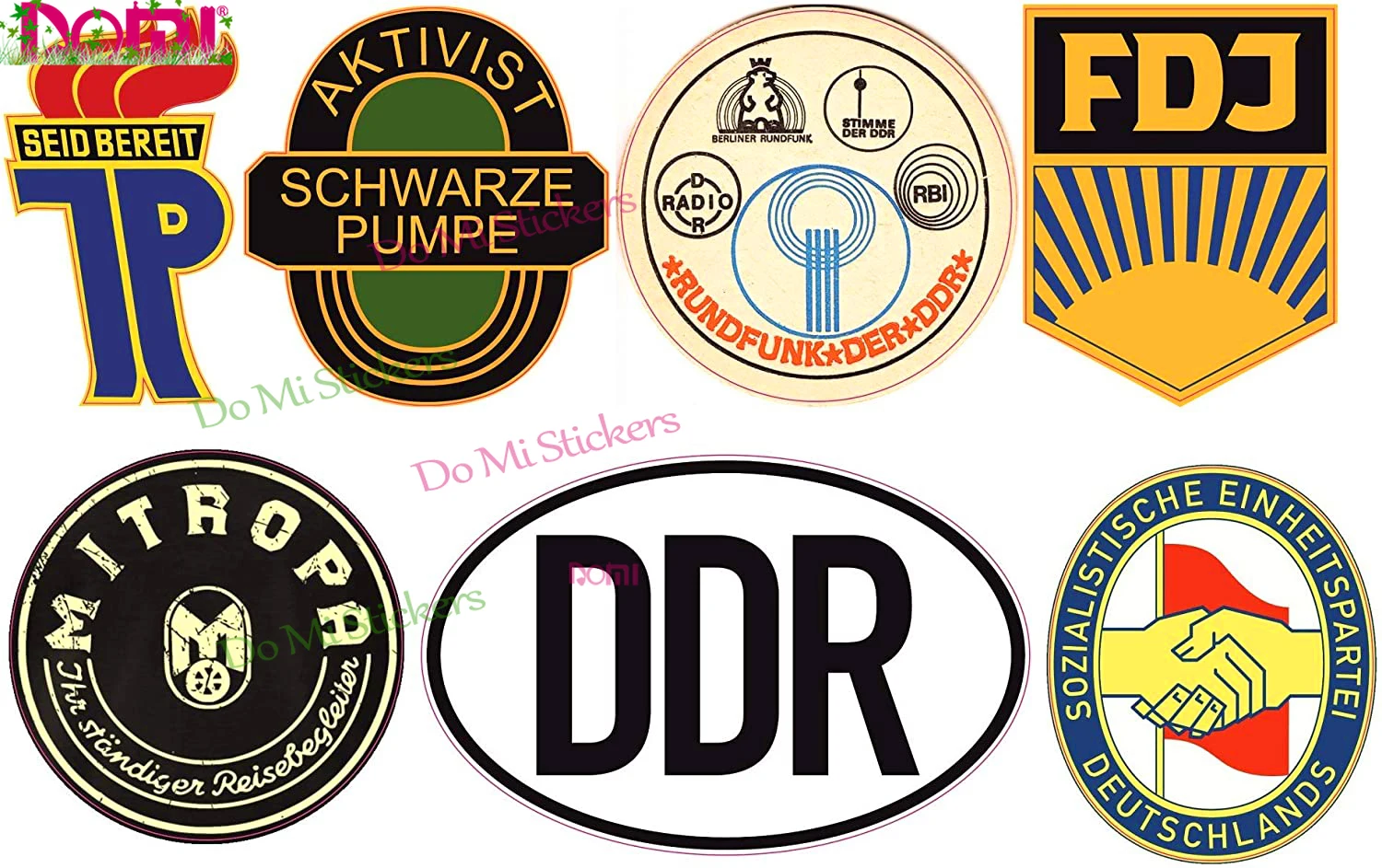 Высечка 7 наклеек s DDR Набор наклеек VEB винтажный Ретро винтажный FDJ JP Mitropa East для трабант баркас уортбург симсон и т. д.