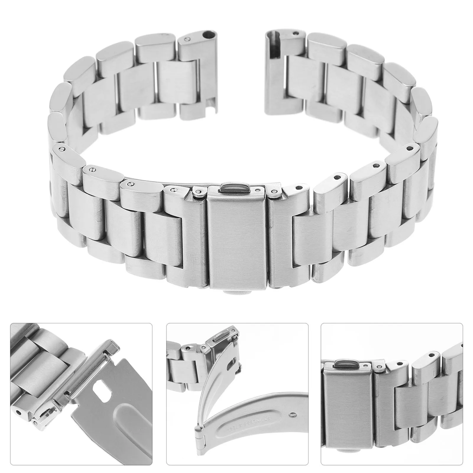 

Stainless Steel 20Mm Watch Strap Replacement Band Comfortable Eco Friendly Fit for Lite Silver Stylish Formal Wear