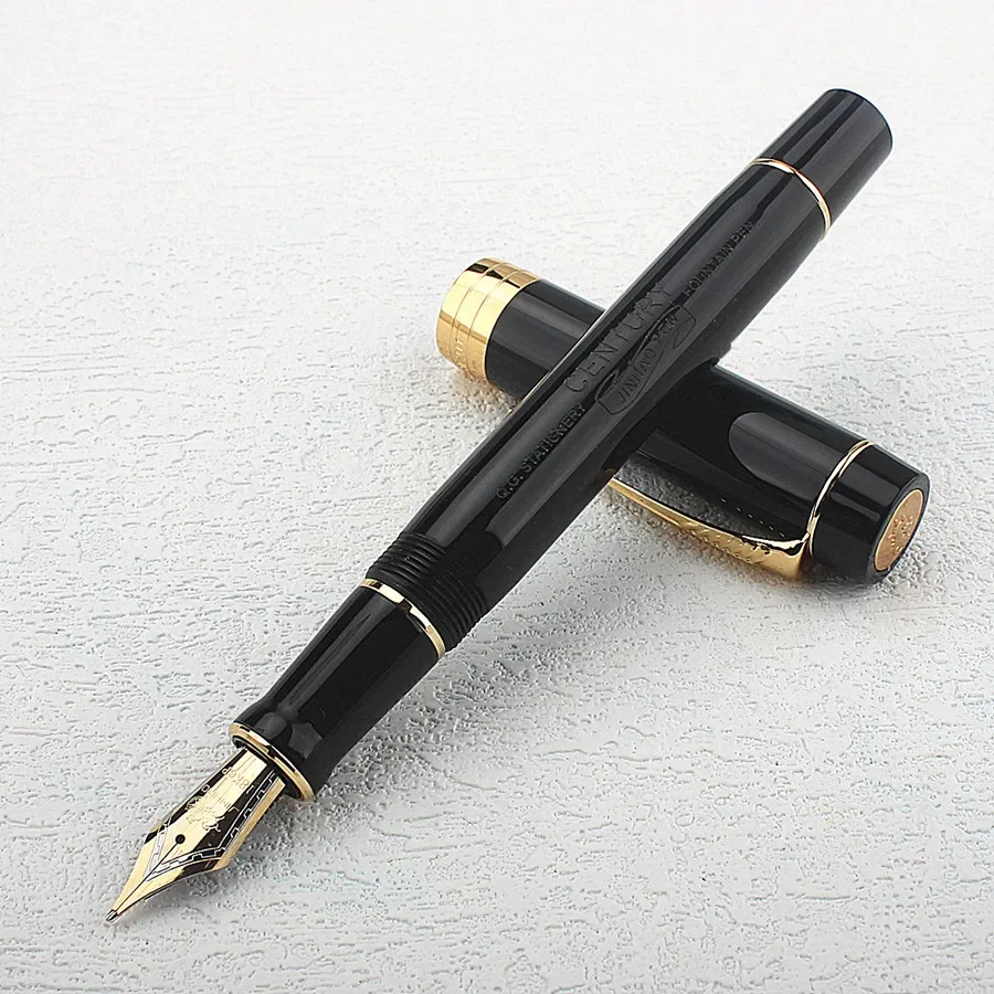 Jinhao 100 Centennial Resin Fountain Pen Black gold clip with Jinhao Logo EF/F/M/Nib Writing Business Office Gift Ink Pen