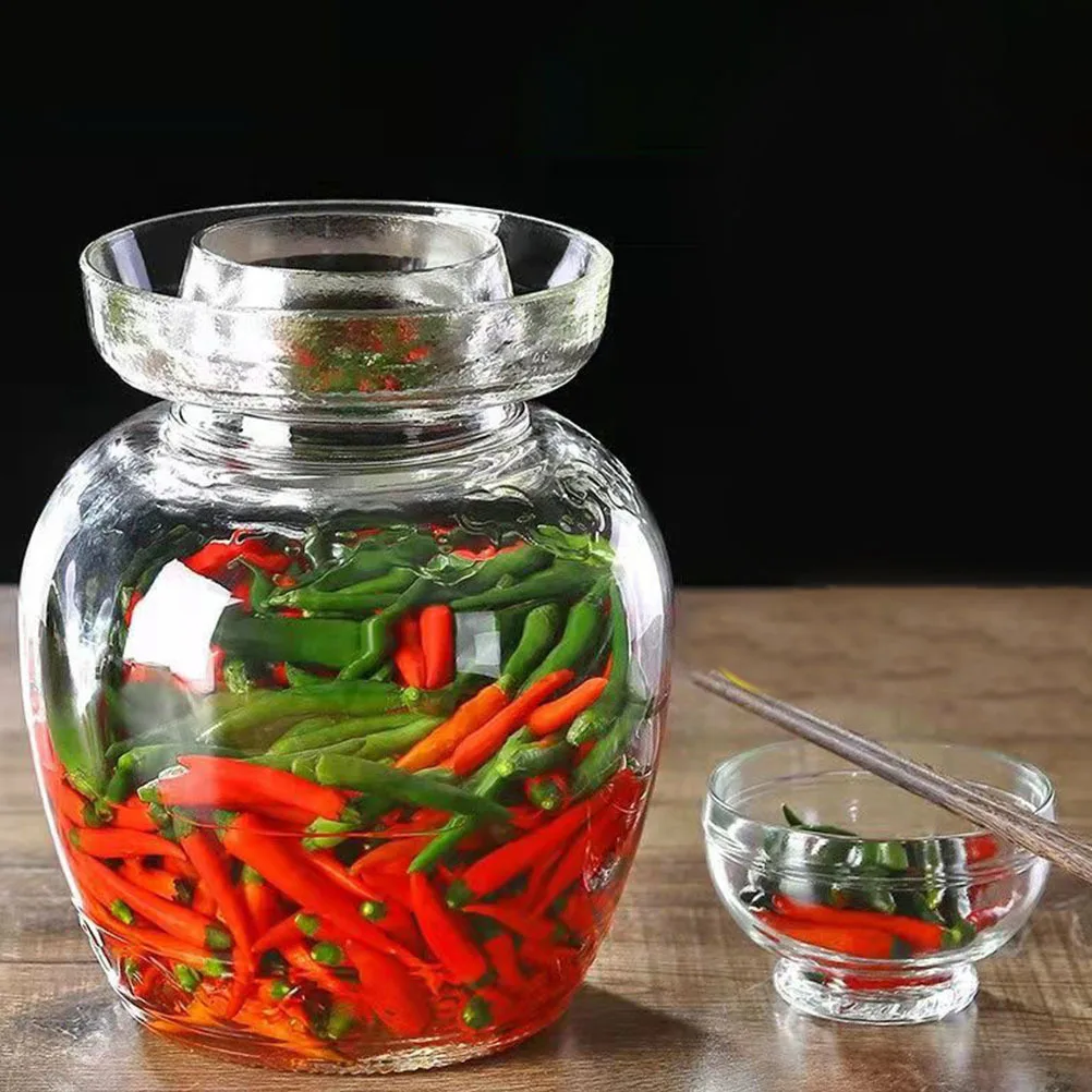 

Transparent Glass Pickle Jar Sealed Container for Kitchen Restaurant Food Storage Vegetable Pickling Fermenting Storage Jar