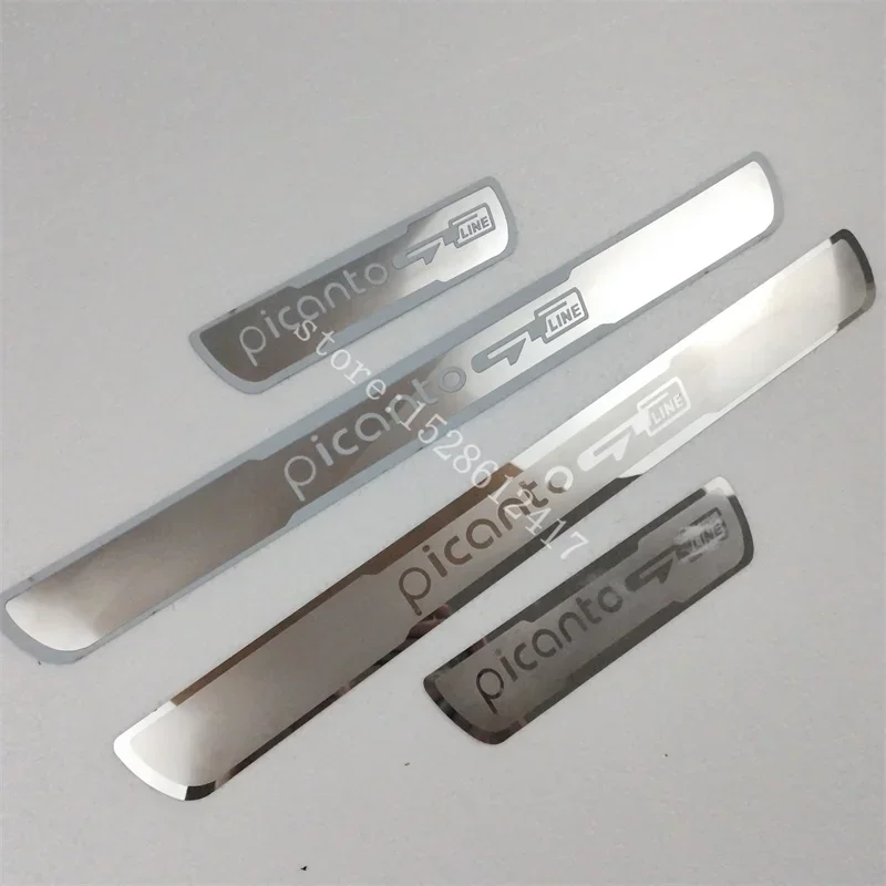 For Kia Picanto GT line 2013 2014~2019 Auto Accessories Stainless Steel car Door sill Trim Styling Car Scuff Guard Strip