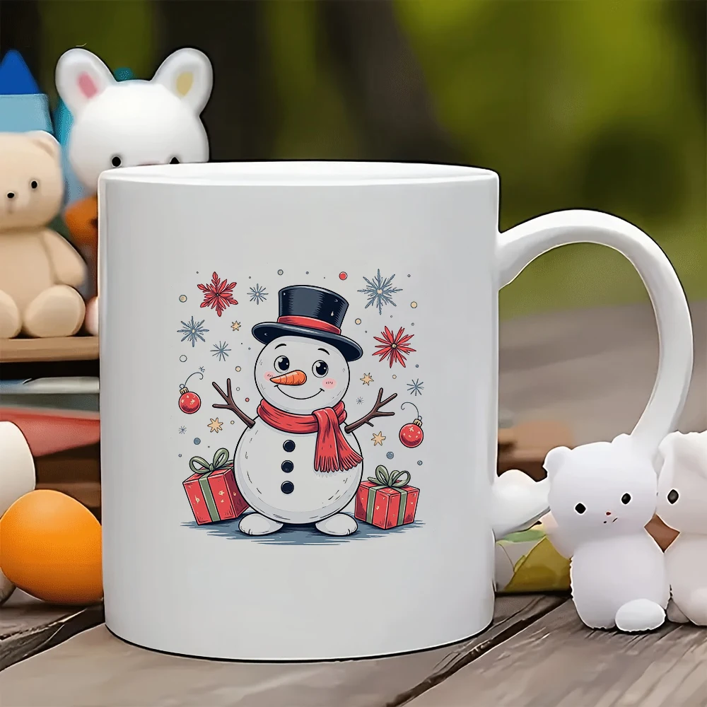 

11oz cartoon snowman mug + Christmas gift kids cup family office coffee cup creative gift