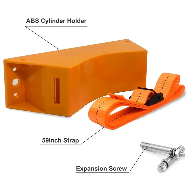 A02M-6PCS Propane Tank Holder Cylinder Wall Mounted Bracket Gas Cylinder Bracket Durable ABS Gas Cylinder With Screws Orange