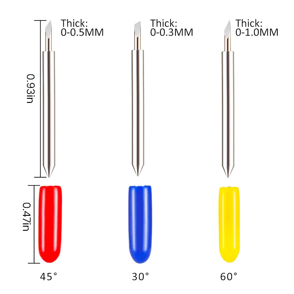 30/45/60 Degree Replacement Blade Tungsten Engraving Blade Compatible with Roland Cricut Plotter Power Tool Cutting Drawing