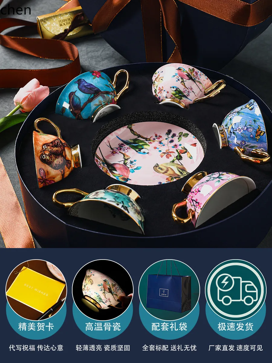 ZML Ceramic Coffee Cup Set High-end Exquisite Afternoon Tea Set Tea Cup Premium Niche Gift Box