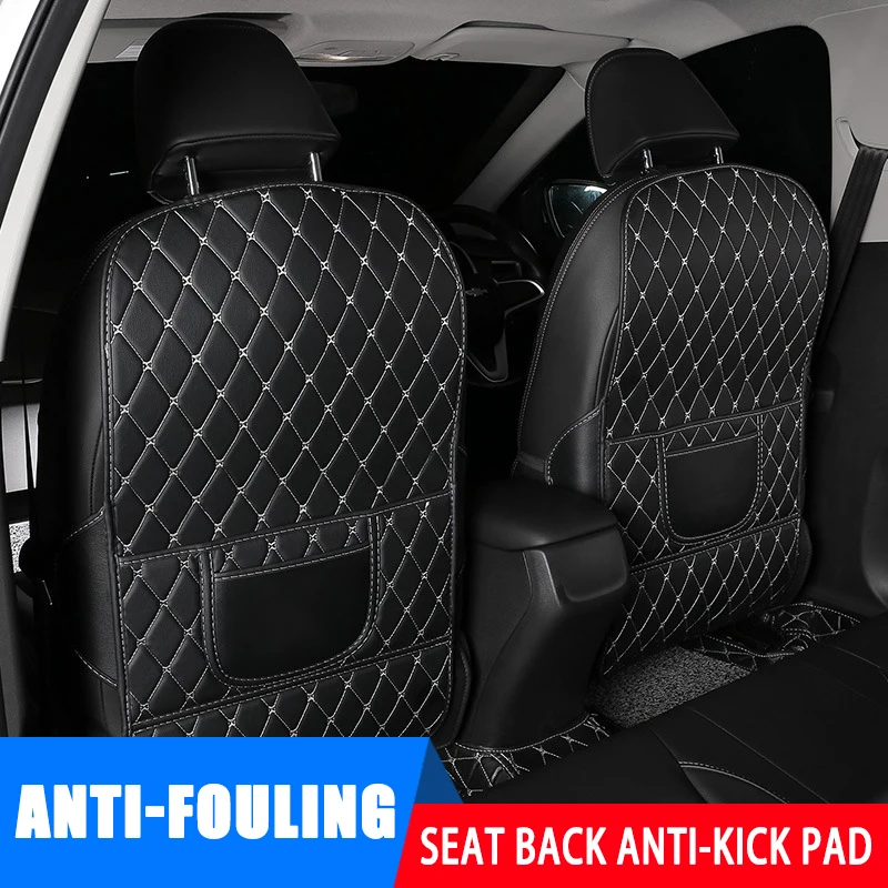 1Pc PU Leather Car Anti-Kick Mats Auto Seat Back Protector Cover For Children Kids Car Back Seat Anti-Dirty Pad Car  Accessories