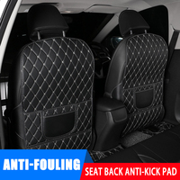 1Pc PU Leather Car Anti-Kick Mats Auto Seat Back Protector Cover For Children Kids Car Back Seat Anti-Dirty Pad Car Accessories