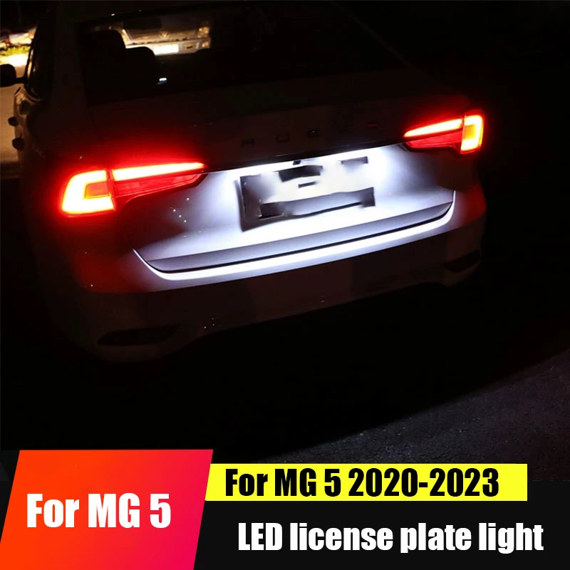 Dla MG 5 2023 2022 2021 2020 LED lampa tablicy rejestracyjnej oświetlenie tylne białe jasnoniebieskie światło dekoracja zewnętrzna modyfikacja
